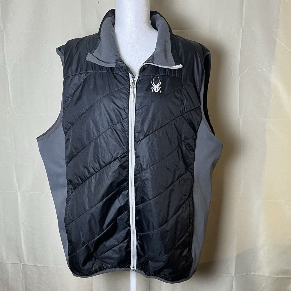 Spyder Chris Davenport XXL Lightweight Insulated Vest Black Gray Full Zip